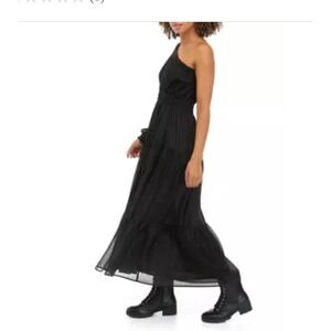 Moon River One‎ Shoulder Midi Dress Large Glitter Whimsigoth Glam